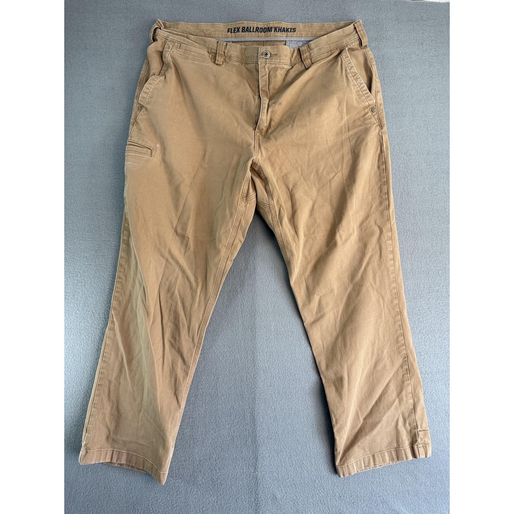 Duluth Trading Co Flex Ballroom Pants Mens 38x30 Beige Relaxed Fit Khakis